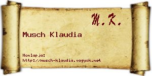 Musch Klaudia névjegykártya